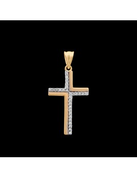 Złoty Krzyżyk pr333 z Cyrkoniami na PREZENT