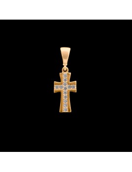 Złoty DELIKATNY Krzyżyk pr585 z Cyrkoniami OKAZJA