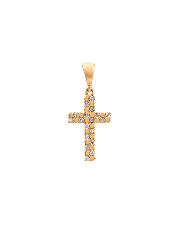 Złoty Krzyżyk pr585 ORYGINALNY MODEL Cyrkonie