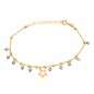 Srebrna Pozłacana Bransoletka Gwiazdka Kulki