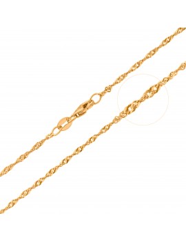 Złoty Łańcuszek 45cm Kręcony Splot Grawer