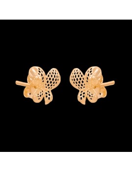 Złote Kolczyki Sztyfty Ażurowy Motylek