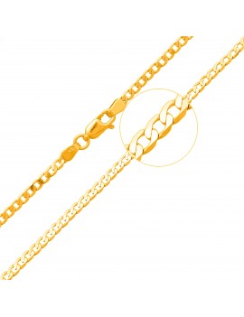 Złoty Łańcuszek Gładka Pancerka 50cm Grawer