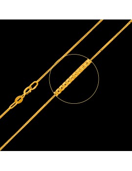 Złoty Łańcuszek Splot Kostka 42cm Grawer