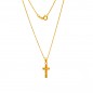 Złoty Komplet Łańcuszek + Krzyżyk Chrzest Komunia Grawer
