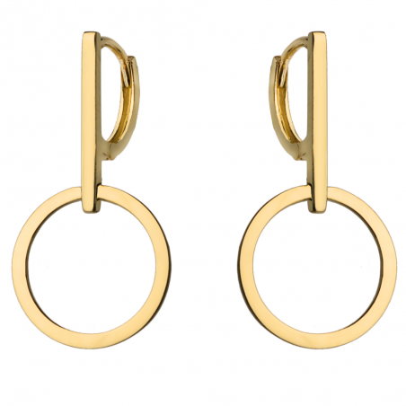 Kolczyki złote koła zawieszone na gładkim zapięciu