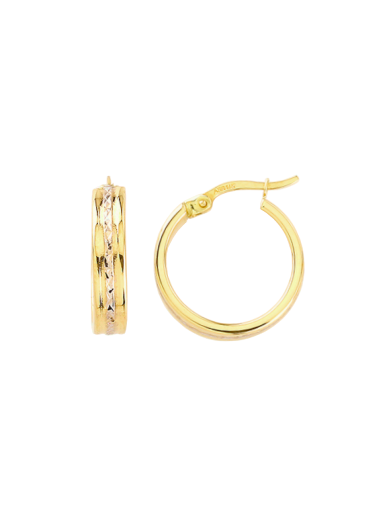 Kolczyki kółko i białe diamentowanie w środku 1,8 cm Kolczyki kółko i białe diamentowanie w środku 1,8 cm