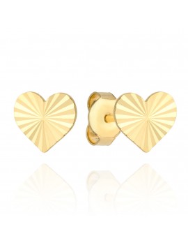 Kolczyki złote serca diamentowane