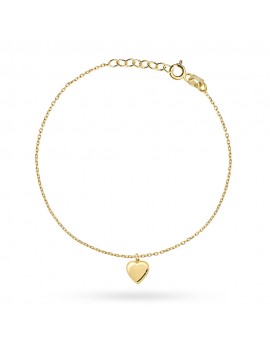 Bransoletka złote serduszko zawieszone na łańcuszku ankier