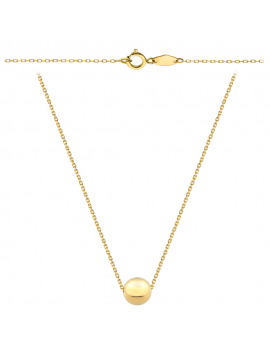 Naszyjnik z jedną złotą kuleczką super lekki 45cm
