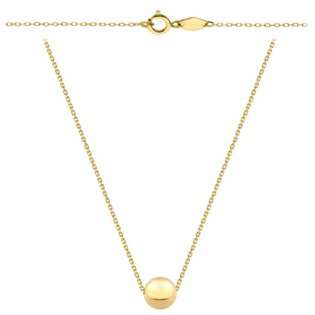 Naszyjnik z jedną złotą kuleczką super lekki 45cm