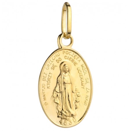 Medalik złoty cudowny zawieszka mały pr. 585
