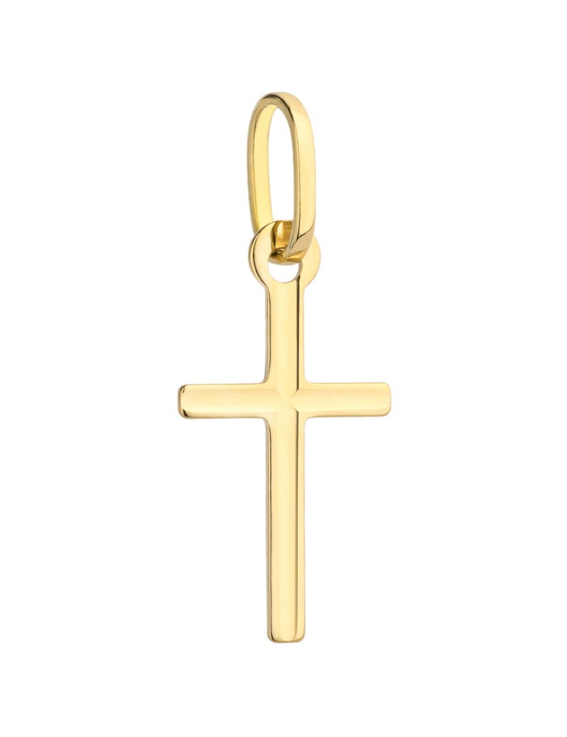 Złoty krzyżyk delikatny żłobiony mały