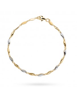 Bransoletka listki w dwóch kolorach złota