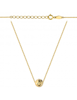 Naszyjnik z diamentowaną złotą kuleczką super lekki 42+3cm