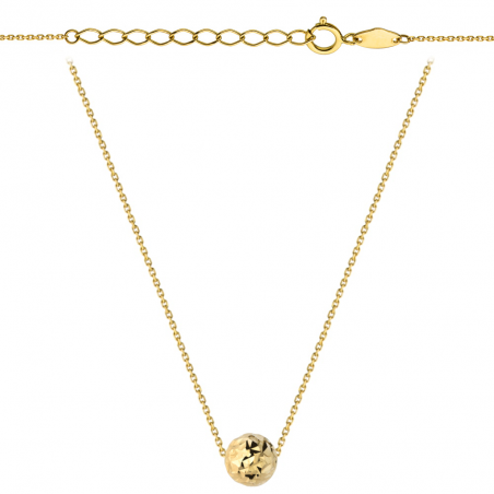 Naszyjnik z diamentowaną złotą kuleczką super lekki 42+3cm