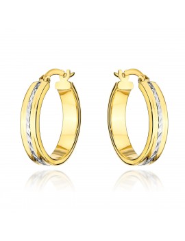 Kolczyki kółko i białe diamentowanie w środku 2,8 cm