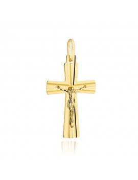 Krzyżyk złoty zdobiony diamentowaniem z Jezusem
