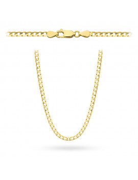 Łańcuszek złoty pr. 585 - splot pancerka nacinana 55cm