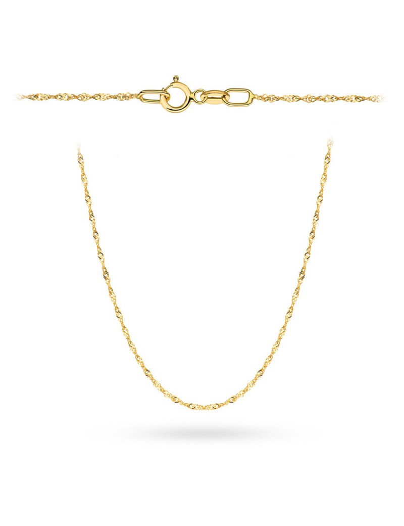 Łańcuszek złoty pr. 585 - splot singapure 50 cm
