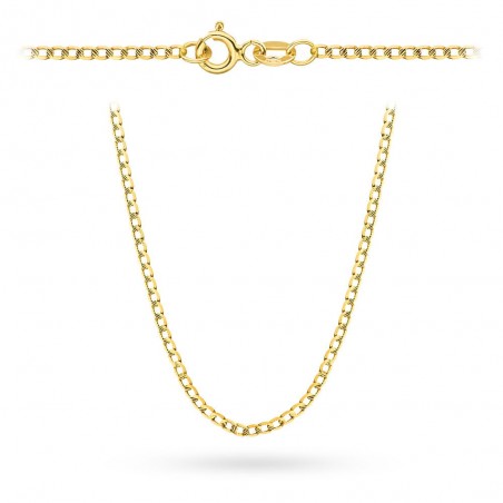 Łańcuszek złoty pr. 585 - splot pancerka diamentowana / nacinana 45cm