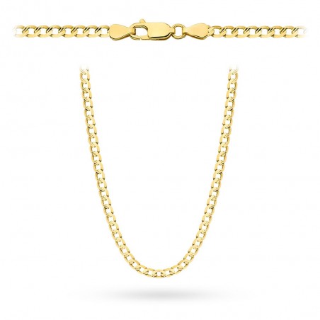 Łańcuszek złoty pr. 585 - splot pancerka nacinana 45cm
