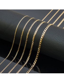 Łańcuszek złoty pr. 585 - splot pancerka nacinana 45cm