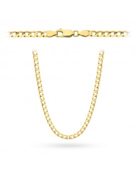 Łańcuszek złoty pr. 585 - splot pancerka nacinana 42cm