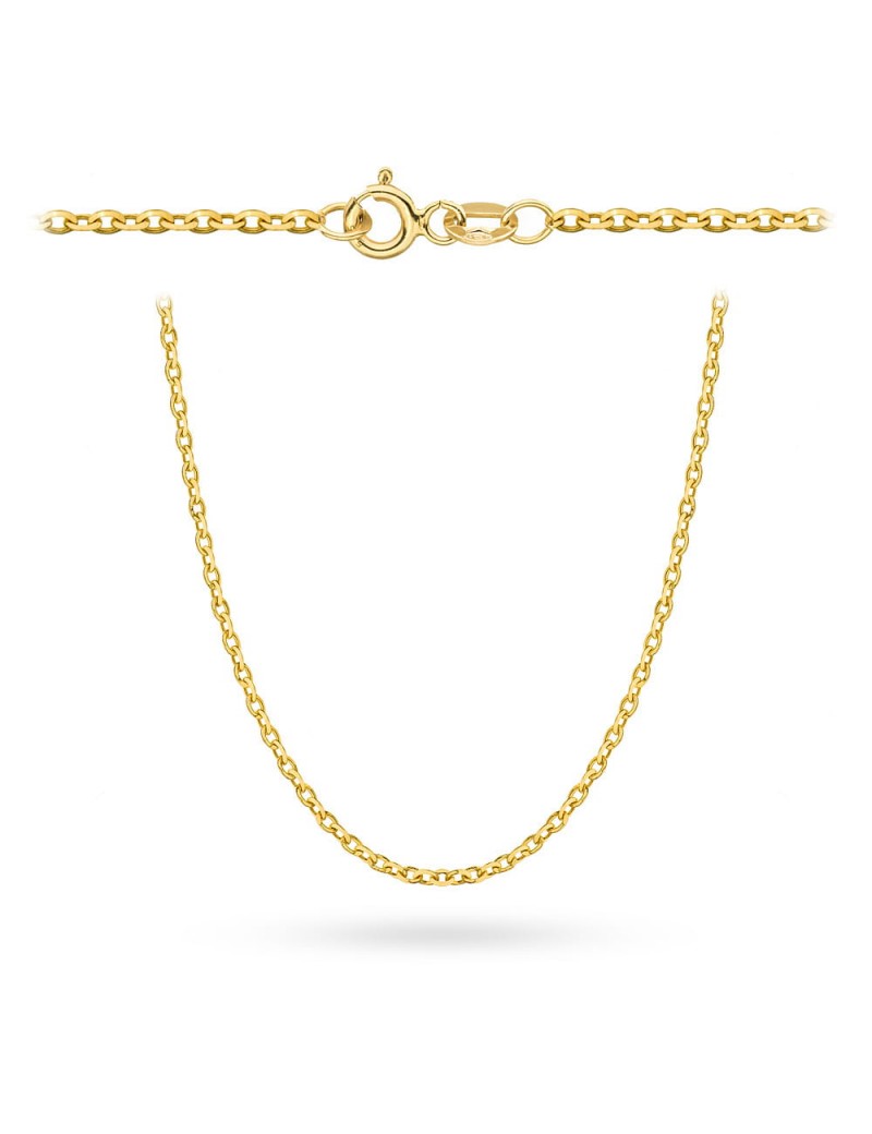 Łańcuszek złoty - splot rolo diamentowany 42 cm