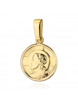 Medalik złoty okrągły z wizerunkiem Jezusa duży