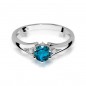Złoty Pierścionek Topaz London Blue Brylanty Białe Złoto