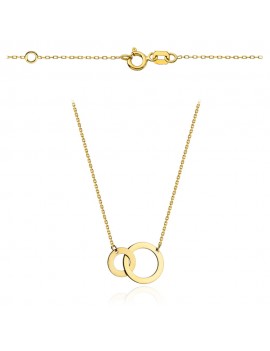 Naszyjnik duże i małe złote kółka typu ring