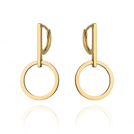 Kolczyki złote koła zawieszone na gładkim zapięciu