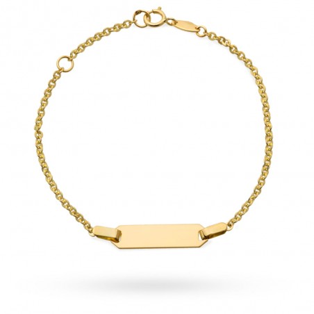 Bransoletka złota blaszka na łańcuszku ankier