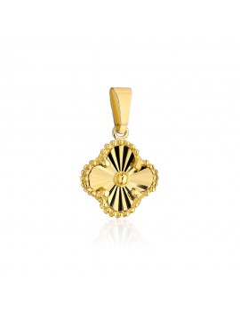 Zawieszka złota diamentowana koniczynka 6 mm