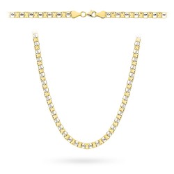 Naszyjnik złoty z kolekcji "PIATTO" w dwóch kolorach złota zdobiony diamentowaniem