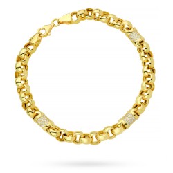 Bransoletka złota splot rolo wysadzany kamieniami