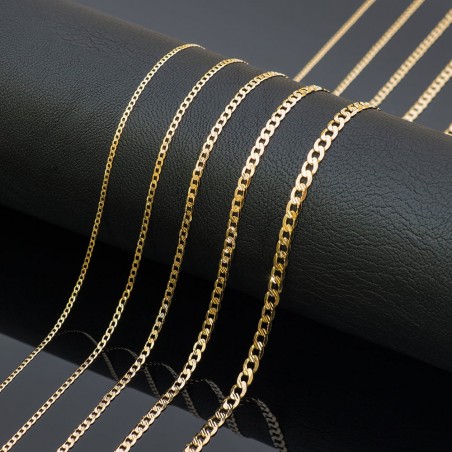 Łańcuszek złoty pr. 585 - splot pancerka nacinana 60cm