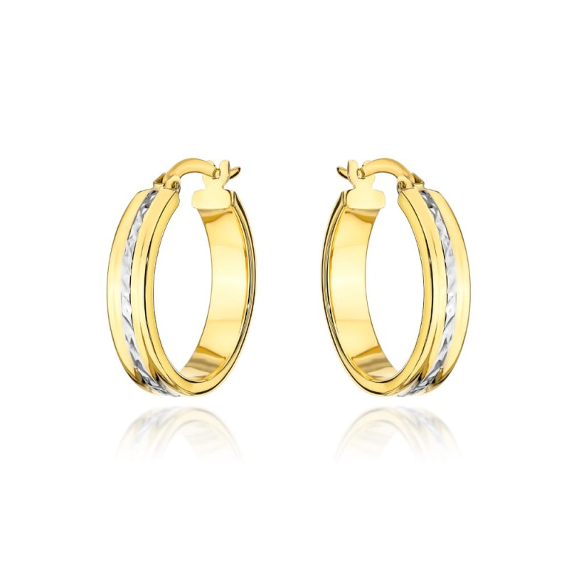 Kolczyki kółko i białe diamentowanie w środku 1,8 cm Kolczyki kółko i białe diamentowanie w środku 1,8 cm