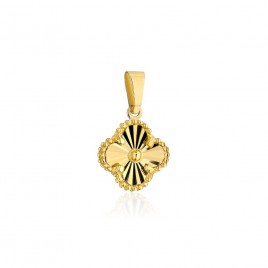 Zawieszka złota diamentowana koniczynka 6 mm pr. 585