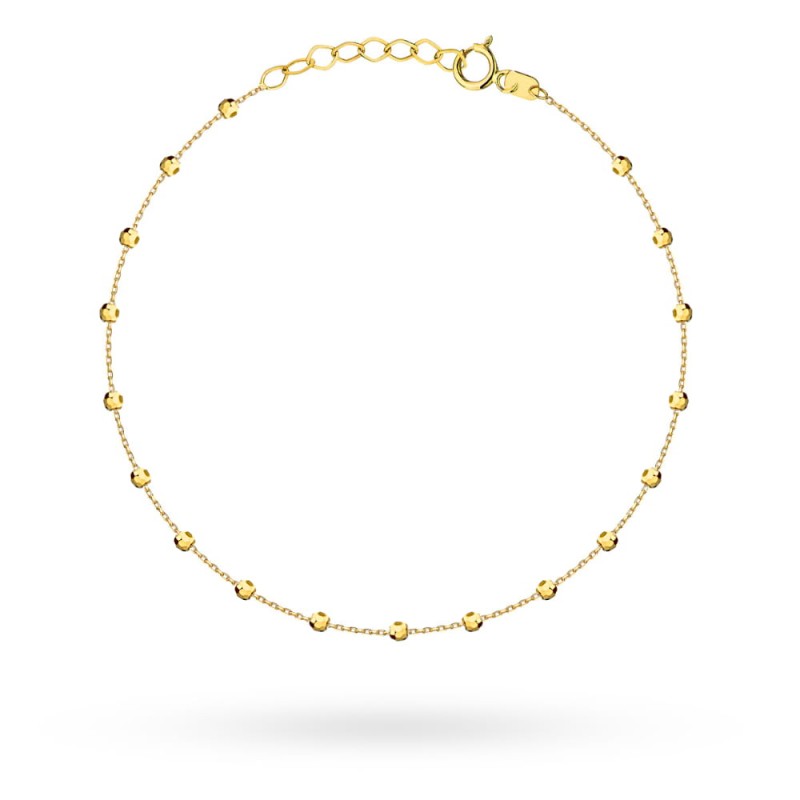 Bransoletka złota 18 diamentowanych kulek party