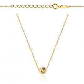 Naszyjnik z diamentowaną złotą kuleczką super lekki 45 cm pr. 585