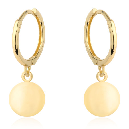 Kolczyki złote wiszące kółko z diamentowaniem