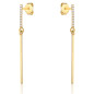 Złote Długie Wiszące Kolczyki Sztyfty Poprzeczki Cyrkonie