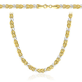 Naszyjnik złoty pleciony w dwóch kolorach złota 45cm