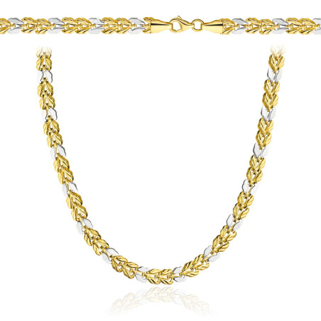 Naszyjnik złoty pleciony w dwóch kolorach złota 45cm