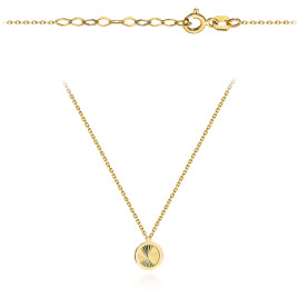 Naszyjnik złoty diamentowane kółeczko w gładkiej oprawie super lekki