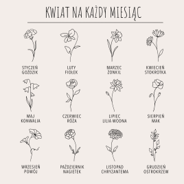 Florencja - Naszyjnik Kwiat na każdy miesiąc