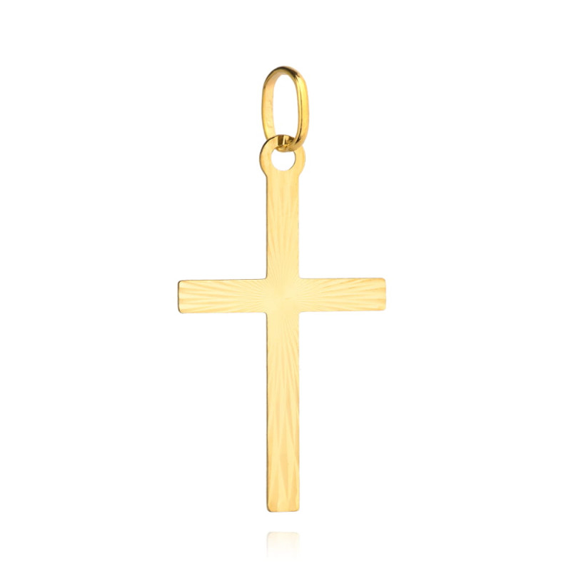 Złoty krzyżyk diamentowany zawieszka pr. 585