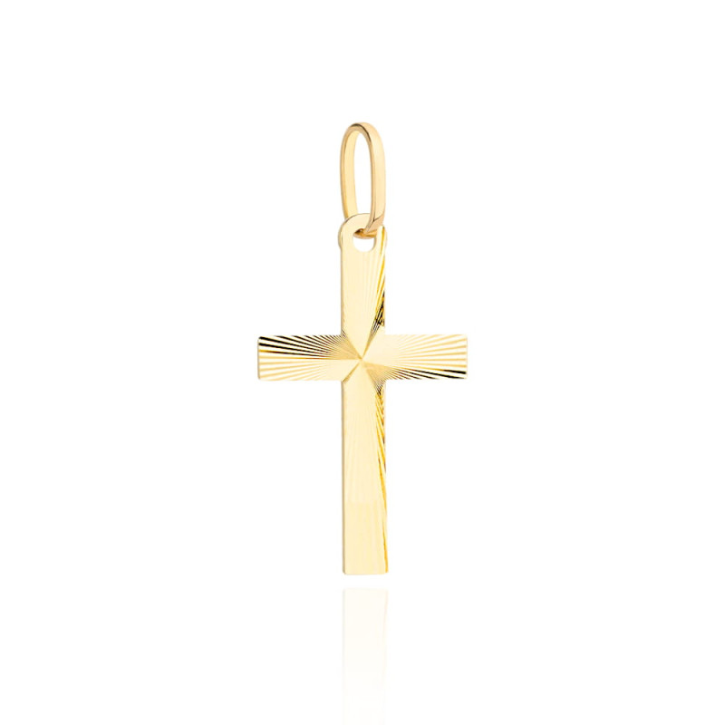 Złoty krzyżyk diamentowany zawieszka pr. 585